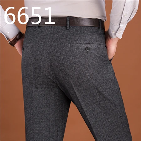 6551 gray ICPANS костюм брюки формальная мужская одежда костюмы и Блейзер костюм брюки человек формальный осень зима платье брюки смесь шерсти большой размер 44 - Цвет: 6551 gray