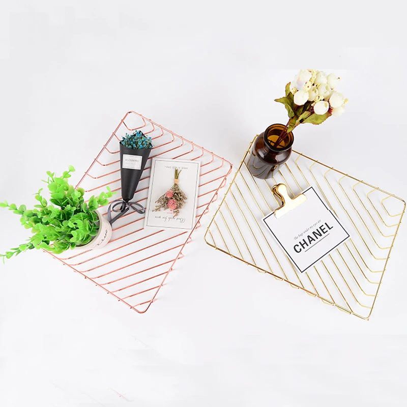 Скандинавский простой стиль золото Розовое металлический Железный Настольный