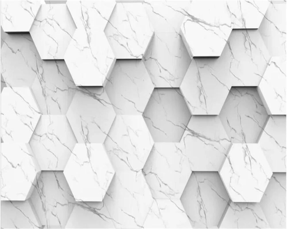 Пользовательские обои 3d фрески европейские минималистичные шестиугольные белые