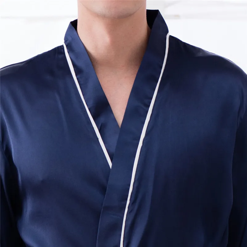 Мужская пижама с длинным рукавом шелковый халат | одежда
