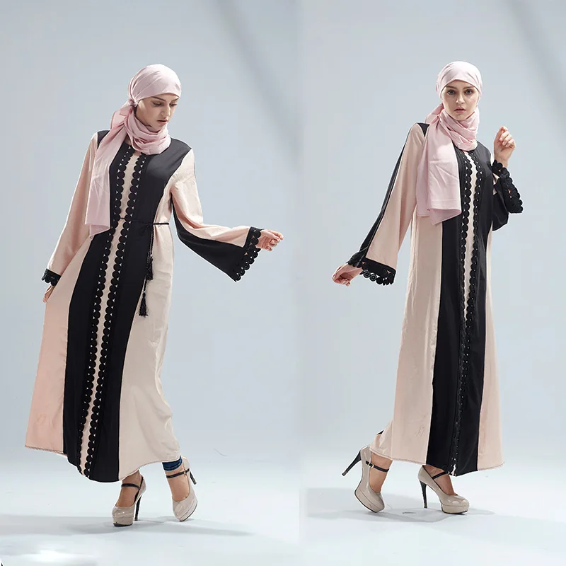 Повседневное Макси-Платье открытый кардиган абайя кружевное льняное