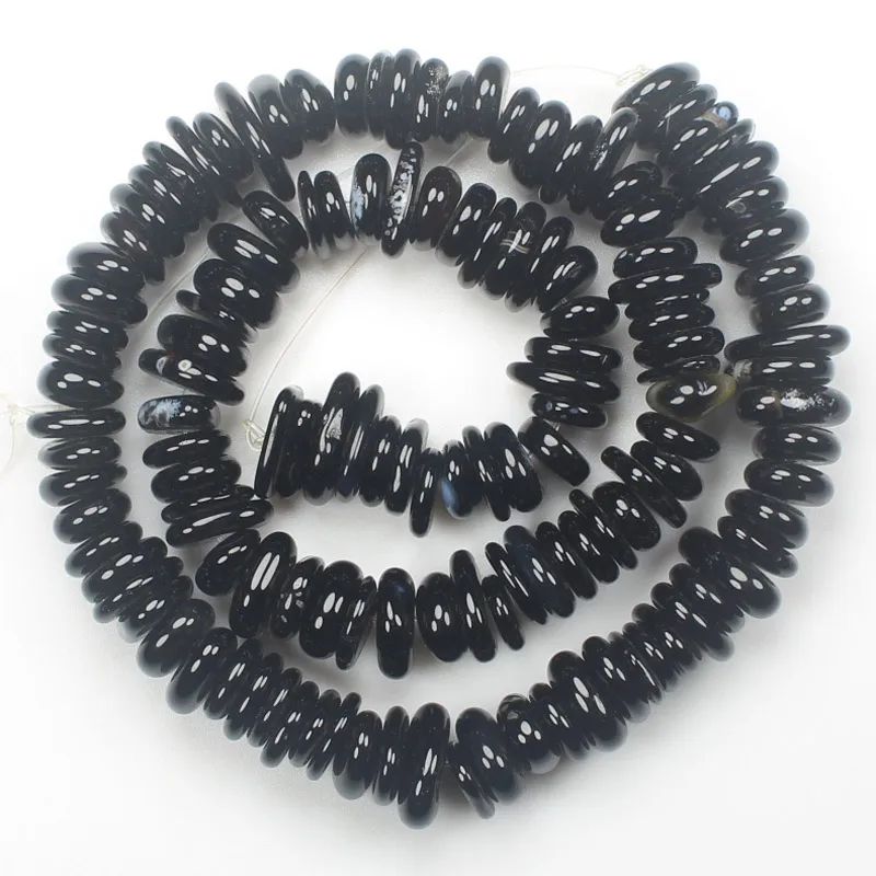 Black Agate Бусины из натурального камня 15 дюймов, нестандартный Rondelle 9-12 мм Sunstone, Aquamarines, апатит, гранат, для изготовления ювелирных изделий своими руками - Цвет: Black Agate