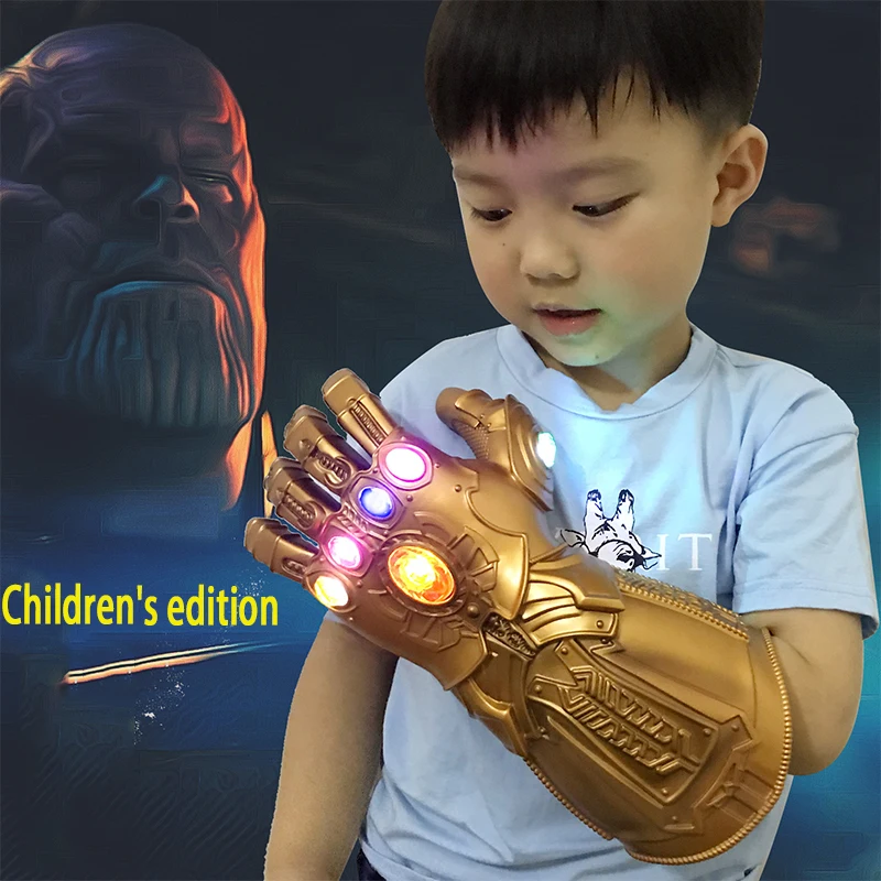 LED Thanos Infinity Gauntlet Мстители Бесконечность война Кино Косплей Аксессуары перчатки