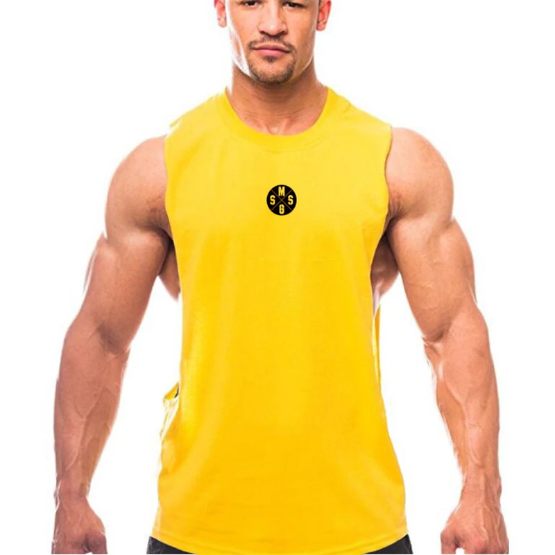 Muscleguys, мужские повседневные свободные майки для фитнеса, летние майки без рукавов с открытой стороной, нательная майка