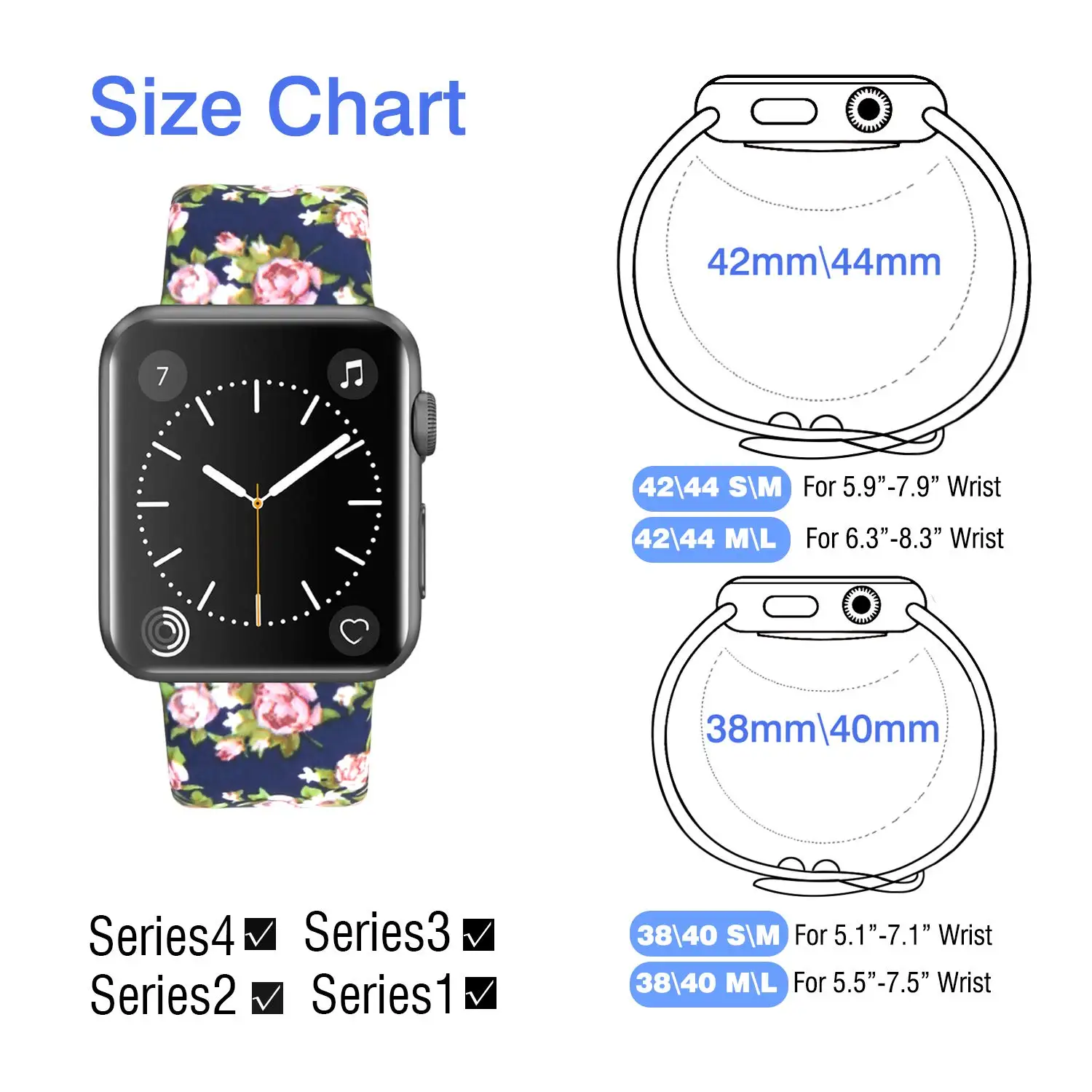 Печатные силиконовый ремешок для наручных часов Apple Watch 38 мм/40 мм 42 мм/44 мм спортивный ремешок для наручных часов iwatch серии 4/3/2/1 Смарт-часы браслет