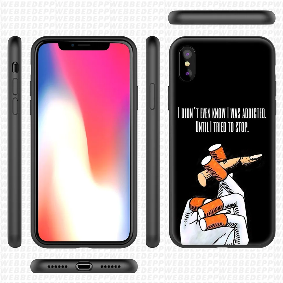 WEBBEDEPP Мягкий силиконовый чехол для сигарет не курит iPhone 11 Pro Xr Xs Max X или 10 8 7 6 6S Plus 5 5S