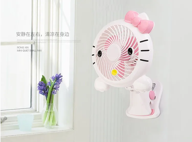 5 в 3 Вт розовый рисунок Hello kitty USB 7 дюймов Мини энергосберегающий вентилятор с зажимом Электрический вентилятор ABS материал 22x30 см