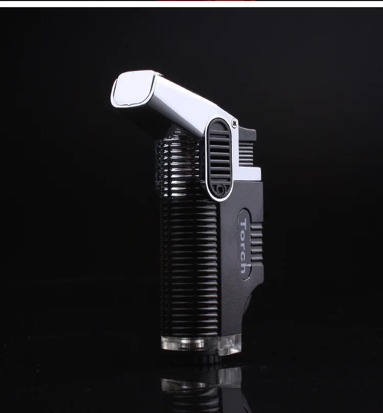 

2019 Tube gas Lighter Blue Flame Spray Gun Electronic Lighter Visible gas Butane Torch Turbo Lighter Cigar Cigarette Lighters