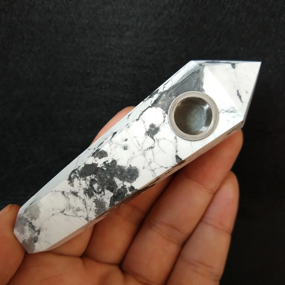 Натуральный кварц белая Бирюзовая палочка хрустальные курительные трубки для