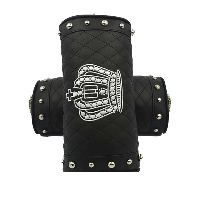 Корона вышивка подголовник автомобиля подушки кожа с заклепками Авто шеи