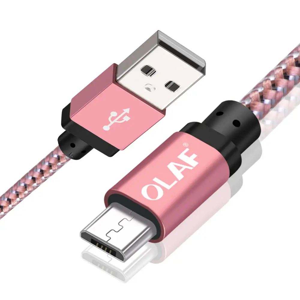 Олаф 3 м Быстрая зарядка Micro USB кабель для передачи данных 2 м для huawei для Xiaomi Android для samsung мобильный телефон usb кабель для зарядки - Цвет: Pink
