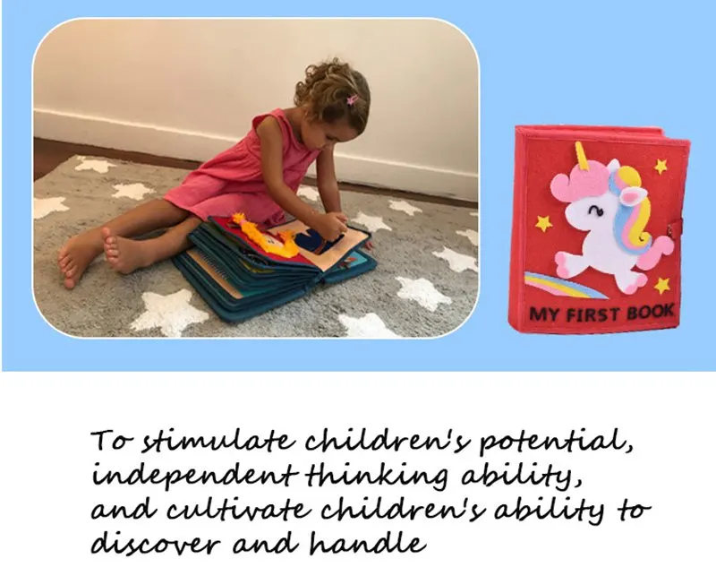 DIY High Quality My First Book 22 Pages For Baby Early Learning Toys Felt Quiet Book Special Gift Mom Handmade Felt DIY Package