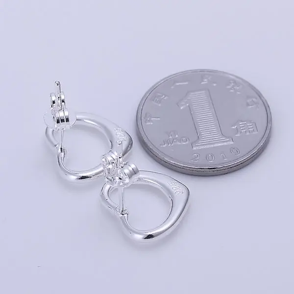925 jewelry silver plated Earring Fashion Jewelry Warm Heart STL Silver Earrings E099 | Украшения и аксессуары