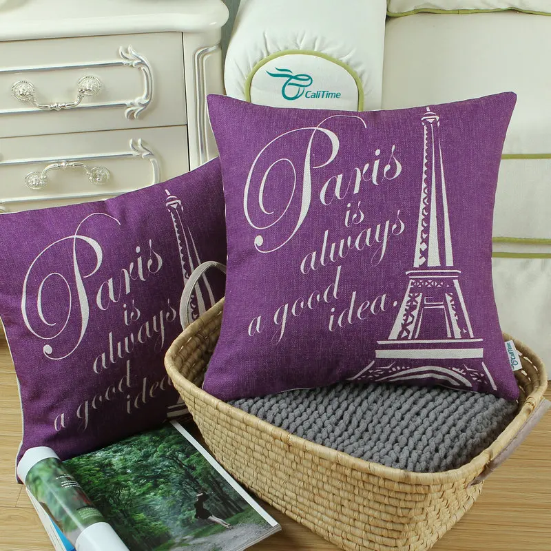 CaliTime фиолетовые декоративные подушки Подушка раковина чехол домашний диван