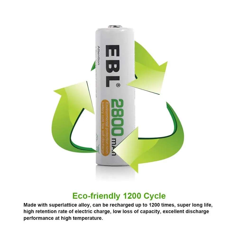 EBL AA батареи 2800mAh ni-mh перезаряжаемые 20 отсчетов | Электроника
