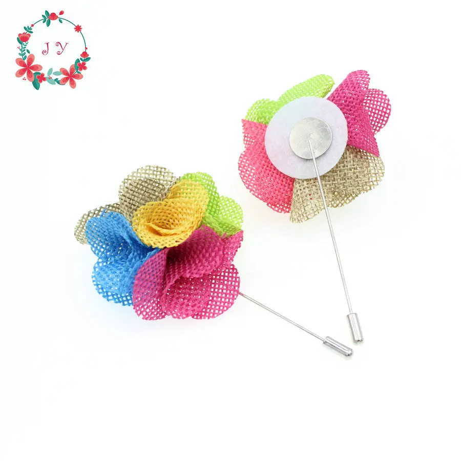 10pcs/lot brooch pin Linen Puff flower lapel 6cm suit boutonniere wedding groomsman button short wholesale | Дом и сад