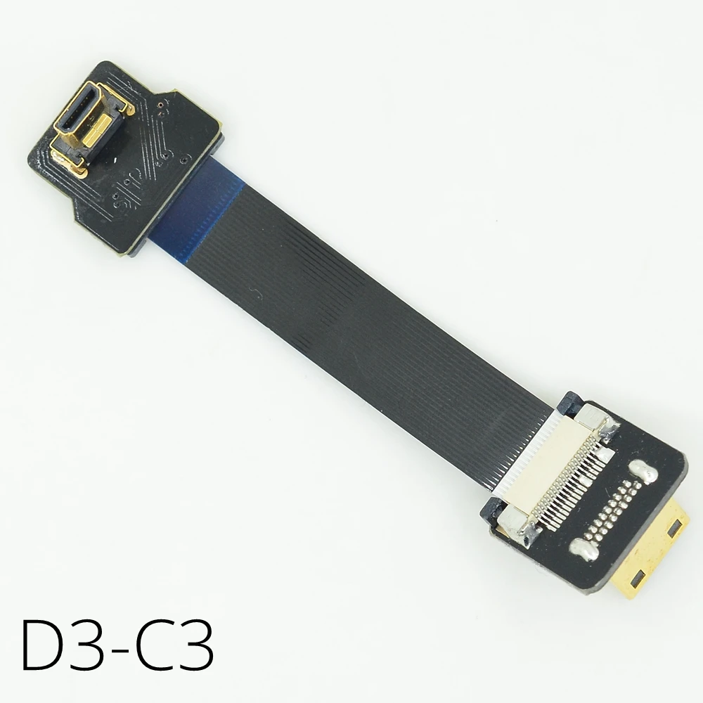 Вниз Угловой кабель Micro HDMI FPV Кабель Mini C на D типа Ribbo FPC для Gimbal Servo аэрофотосъемки