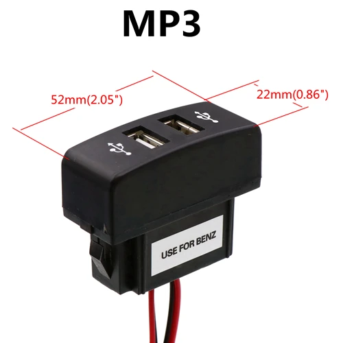 Benz MP3 Двойное USB Автомобильное зарядное устройство 5 В 2.1A/2.1A двойной USB разъем питания для смартфона Ipad Iphone использовать для Mercedes Benz Actros MP3, MP4 - Название цвета: Benz MP3
