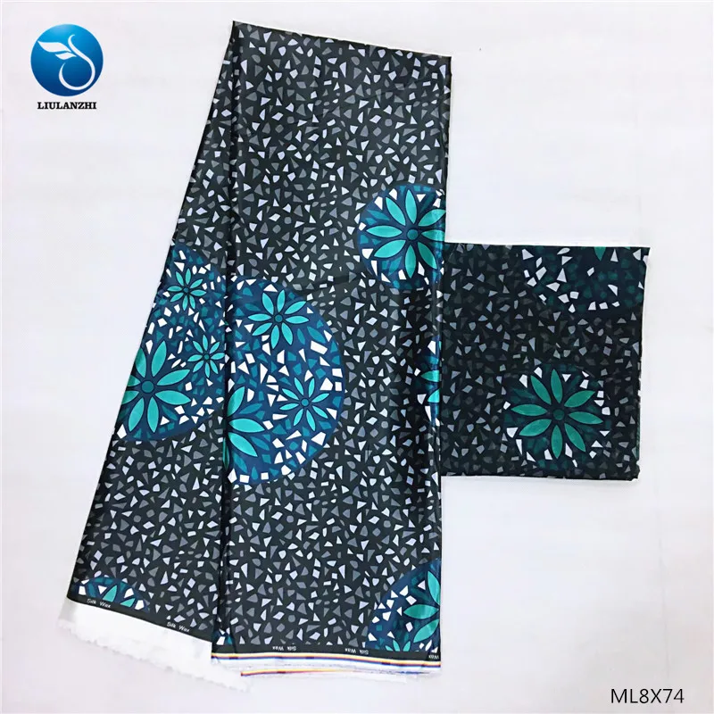 

LIULANZHI Prints design Ankara silk wax 6yards/lot african style wax fabrics 2019 ML8X63