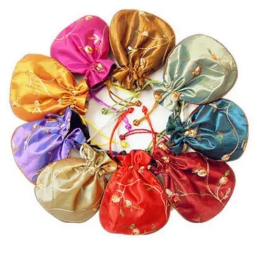 Wholesale 10pcs Chinese satin pouch Jewelry bags Silk Purse Gift Bag