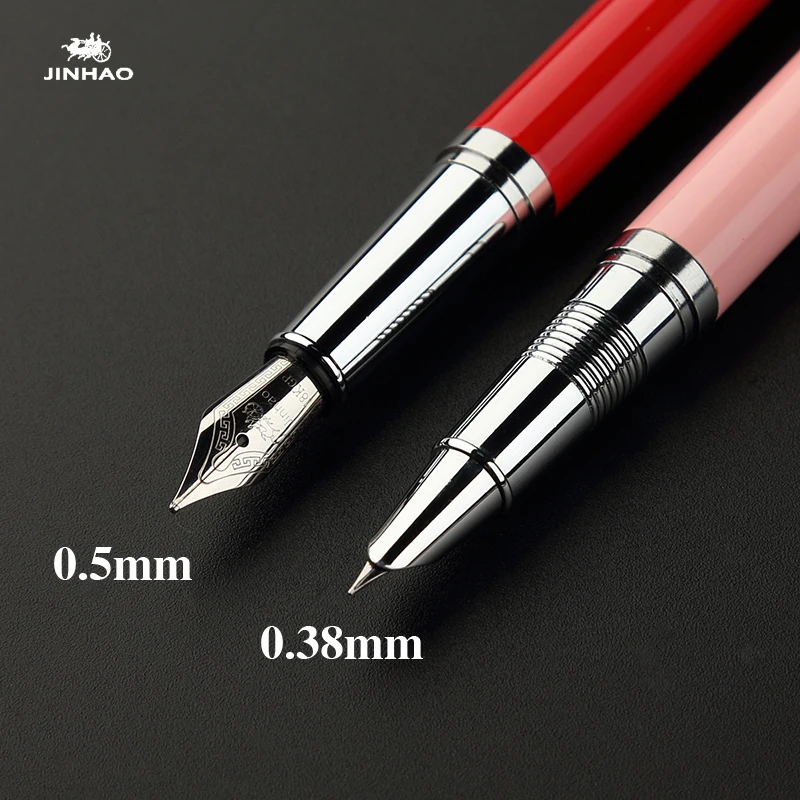 Jinhao 301 Роскошная перьевая ручка 0,38 мм 0,5 мм высококачественные металлические чернильные ручки для рождественского подарка