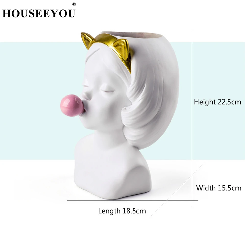 Креативная полимерная ваза цветочный горшок милая девушка жвачка для украшения