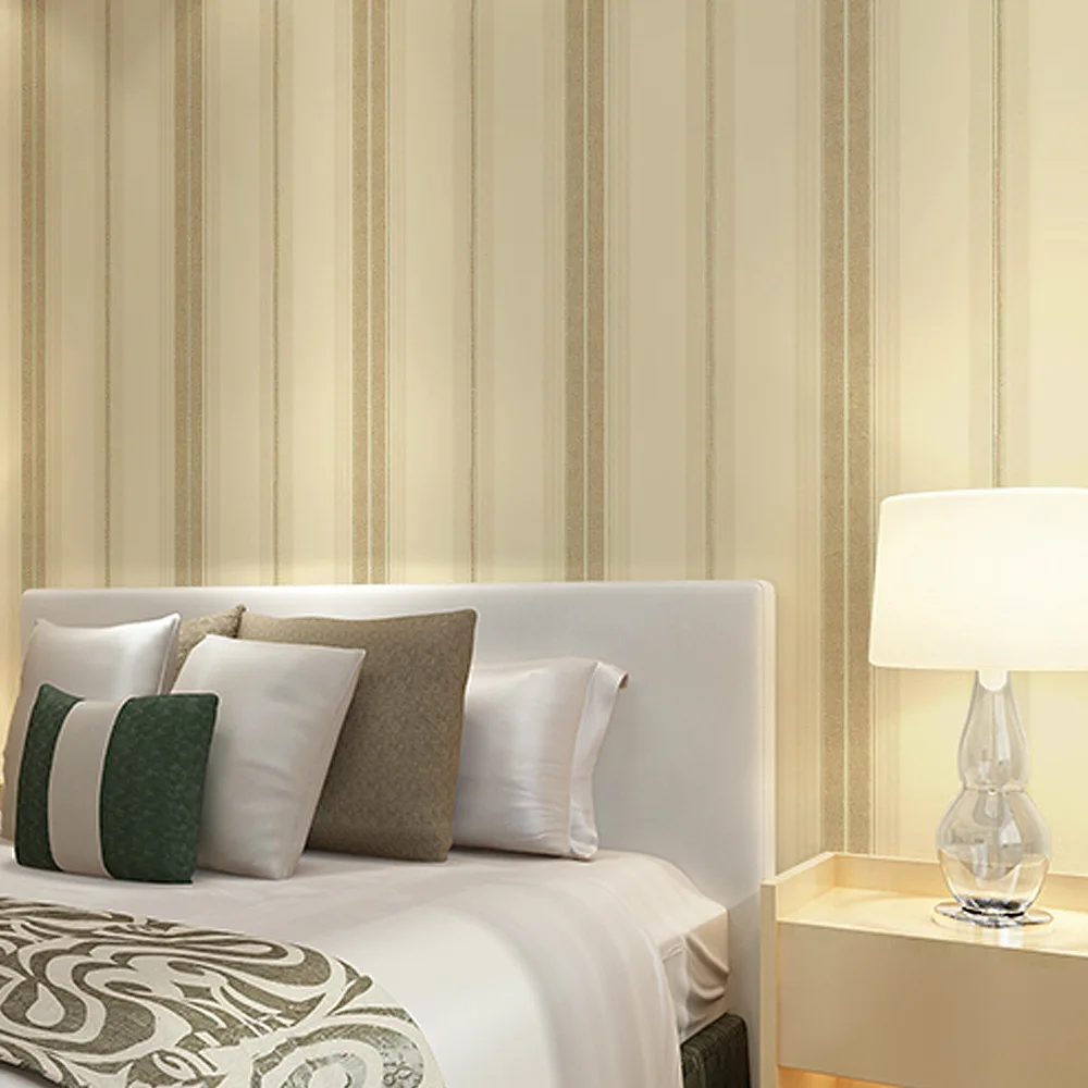 Роскошные нетканые обои 3 d с вертикальными полосами пенящаяся сплошная гостиная