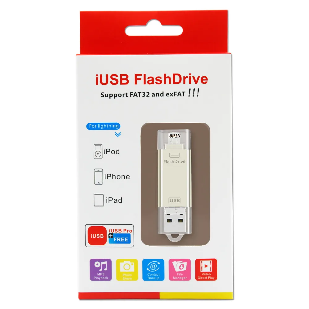 USB флеш накопитель Kismo 3 в 1 OTG металлический диск 64 Гб 128 ГБ флешка для iphone X 7 8 6 Plus S
