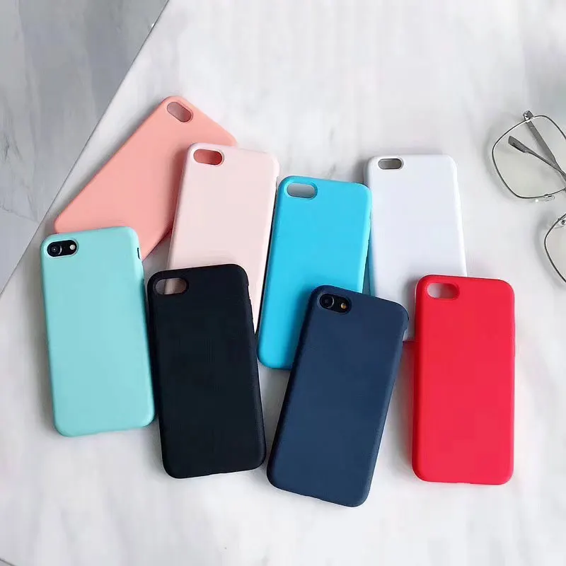 Модный Оригинальный силиконовый чехол для IPhone 6 6s Plus 7 8 карамельный цвет