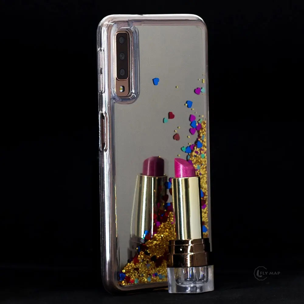 Чехол с зеркальной вспышкой для SAMSUNG Galaxy A7, жидкий зыбучий песок, чехол для телефона a72018 7A A750F A750F/DS SM-A750FN SM-A750F/DS