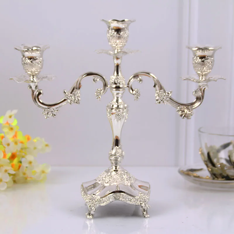 

3arm H25CM candle holders wedding decorations alloy metal Grape branch candle holders stick for home table decoration ZT139C
