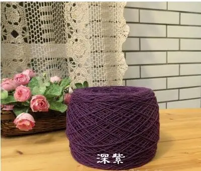 TPRPYN 250 г = 1 шт. ручной крючок для стола, коврик для стола, нить для вязания крючком, салфетка, пряжа, сделай сам, скатерть, подстаканник, тканая кружевная нить 1 мм - Цвет: 14 dark pruple