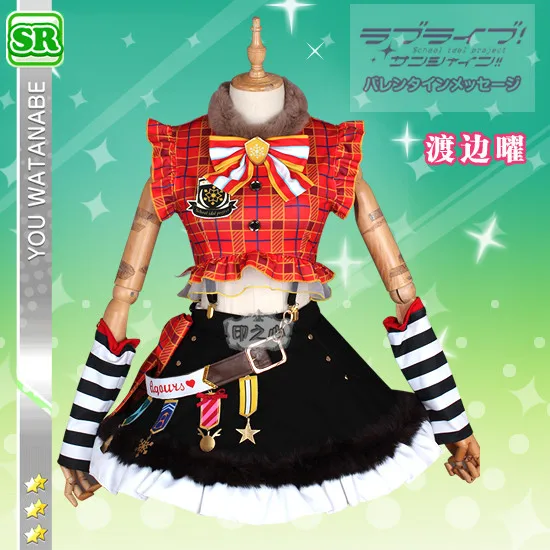 Япония Аниме LoveLive! Солнце! Aqours вы Watanabe Рождественский хор пробудить Косплэй