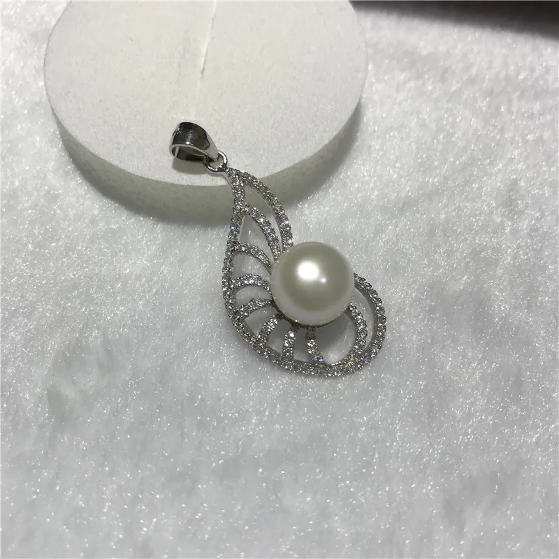 

Натуральный пресноводный белый жемчуг AAA 10-11 мм тибетское Серебро хорошее качество инкрустация цирконием кулон ожерелье размер около 16x35мм