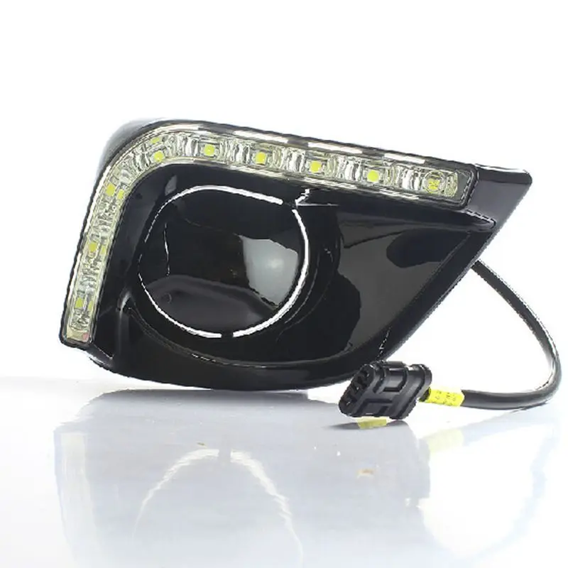 Дневные ходовые огни для Toyota Vios 2014 16 белые и желтые пара|daytime running|lamp fordaytime running lights