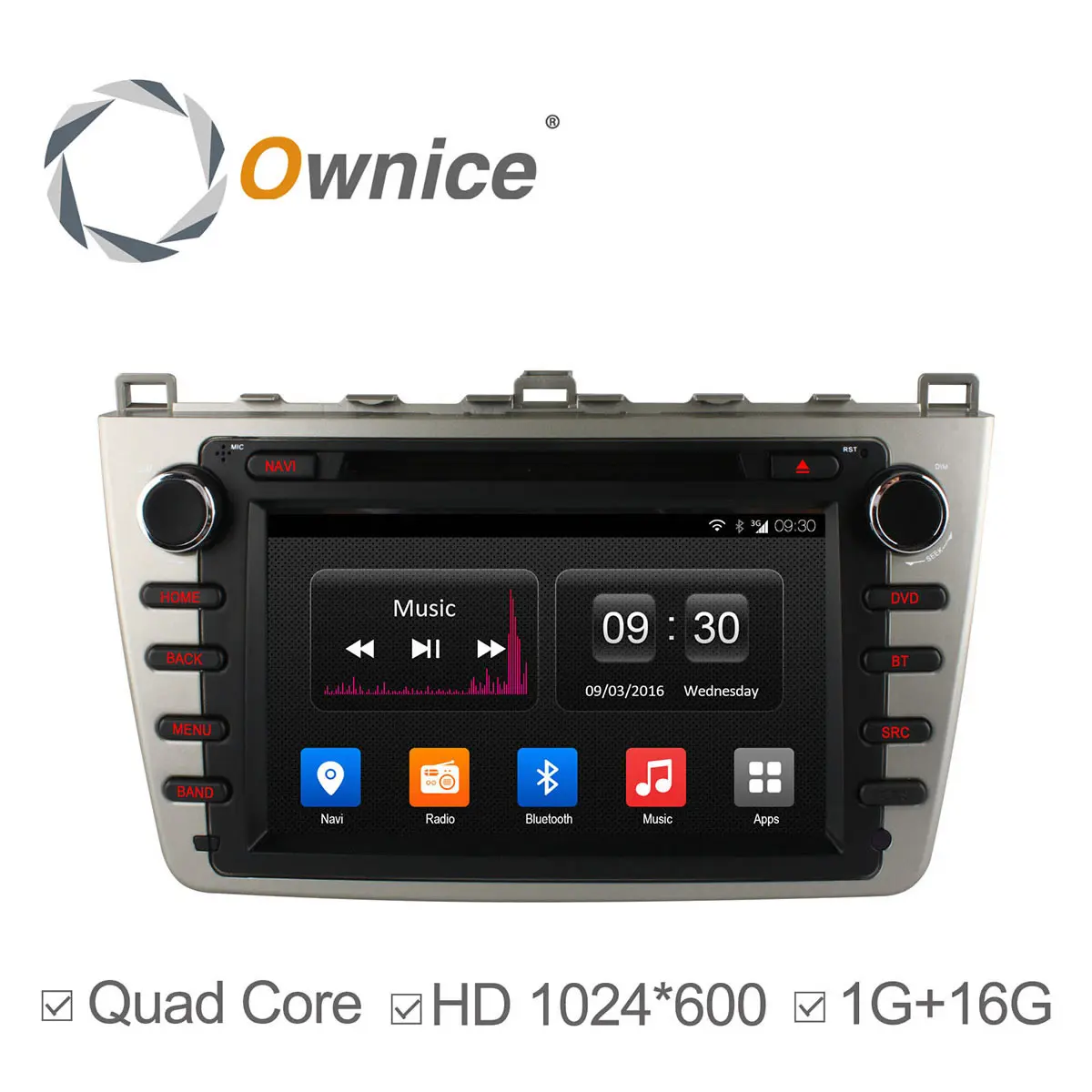 Ownice Quad Core Android4.4 автомобилей dvd gps для Mazda 6 2008-2012 авторадио Мультимедиа с wi-fi видео