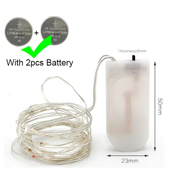 With 2pcs Battery 10 м 5 м 100 50 светодиодный 3 х АА батареи светодиодный гирлянды для рождественской гирлянды вечерние свадебные украшения Рождественская елка мигалка сказочные огни - Испускаемый цвет: With 2pcs Battery