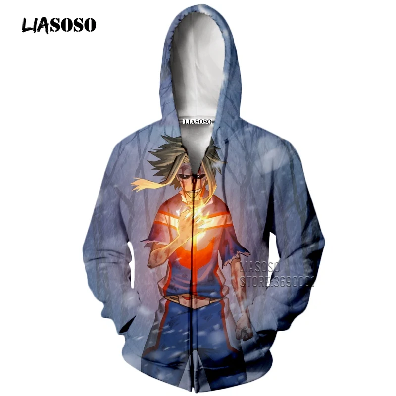 LIASOSO 3D принт для мужчин Аниме Boku no Hero Academy Dabi Fumikage Tokoyami Tsuyu Asui шото Тодороки толстовка на молнии X2320
