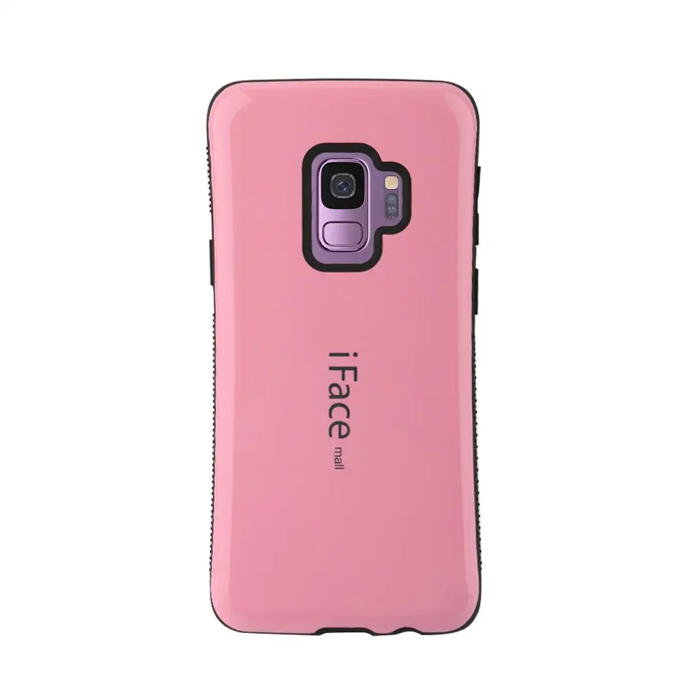 Розовый Сверхпрочный чехол iFace Mall для samsung Galaxy S9/S9 Plus, ударопрочный чехол на заднюю панель, жесткий корпус, полная Защита, Чехол для мобильного телефона s - Цвет: Розовый