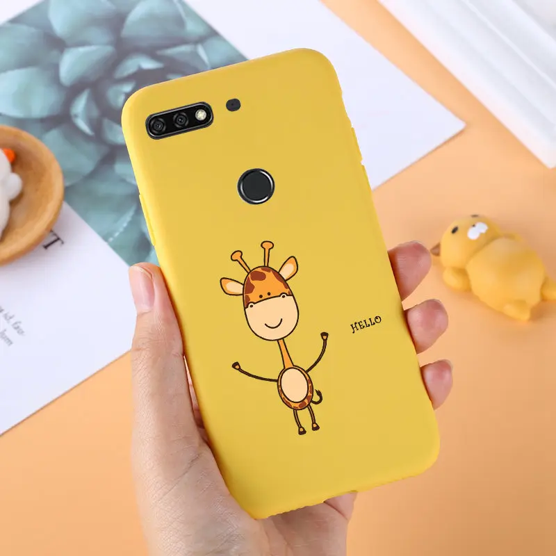 14 Lamo чехол карамельный цвет чехол для huawei Honor 7A Pro 7C 7X8 8X Max Note 10 6C Enjoy 7S Nova 3i Y9 желтый Забавный чехол - Цвет: 14