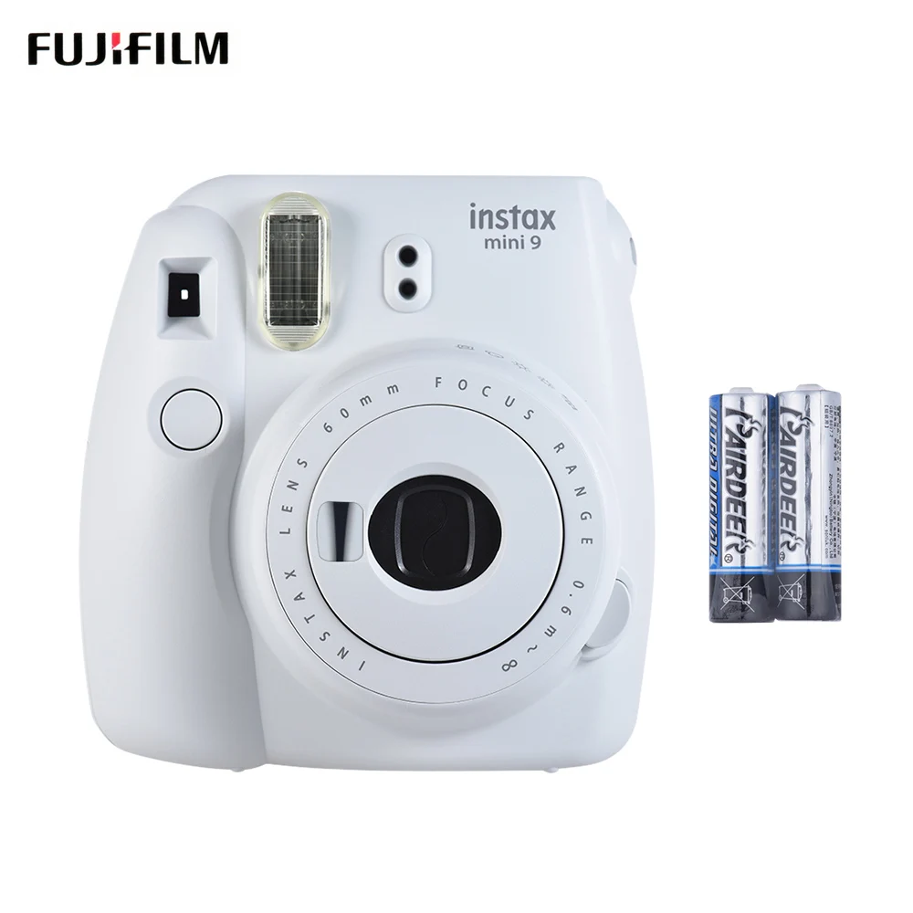 White Фотокамера моментальной печати Fujifilm Instax Mini 9 с зеркалом для селфи 2 шт. с аккумулятором mini 8 mini 9 Fujifilm Instax Mini - Цвет: White