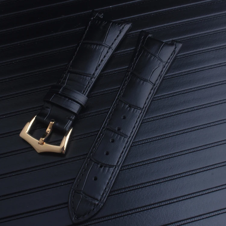 Черный коричневый синий ремешок из натуральной кожи браслет (подходит) Patek Philips