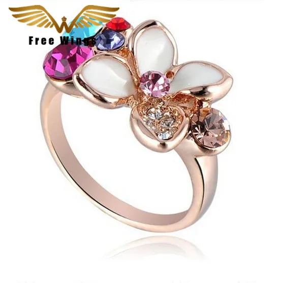 Новые Модные женские ювелирные изделия аварийные кольца в виде цветка с