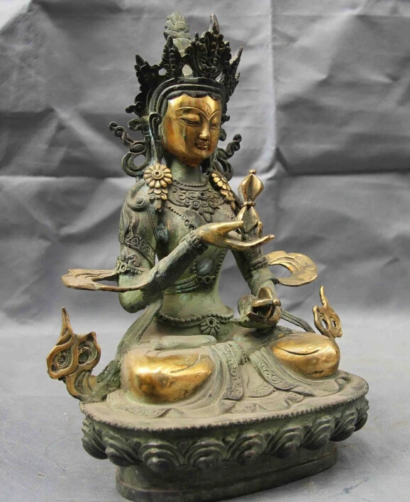 Тибет Буддизм Медь Бронза Gild Ваджрасаттва Ваджрадхара Гуань Инь Статуя Будды |