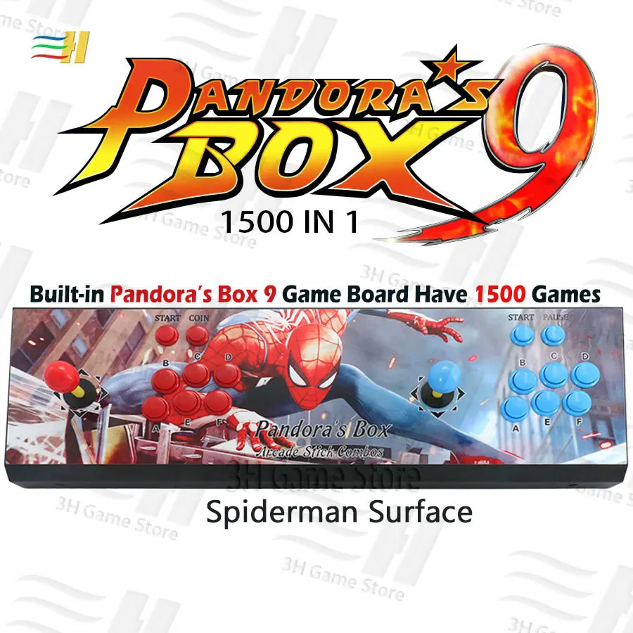 Pandora Box 9 1500 В 1 аркадная игровая консоль 2 игрока джойстик кнопки консоль HDMI VGA usb джойстик для ПК ps3 ТВ 5S 6s pacman