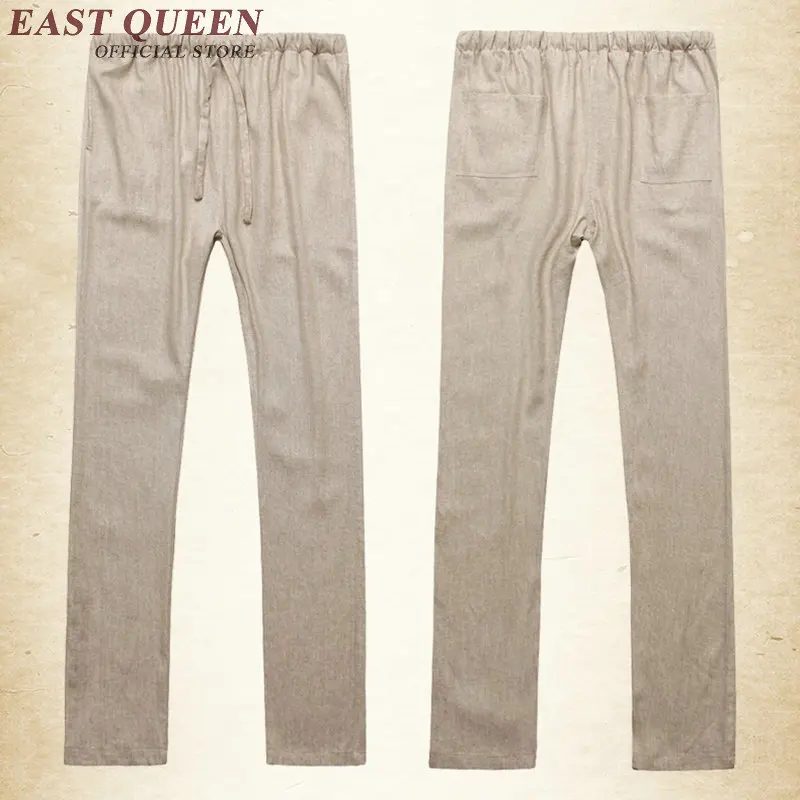 Брюки мужские льняные легкие дышащие хлопковые Свободные повседневные Прямые