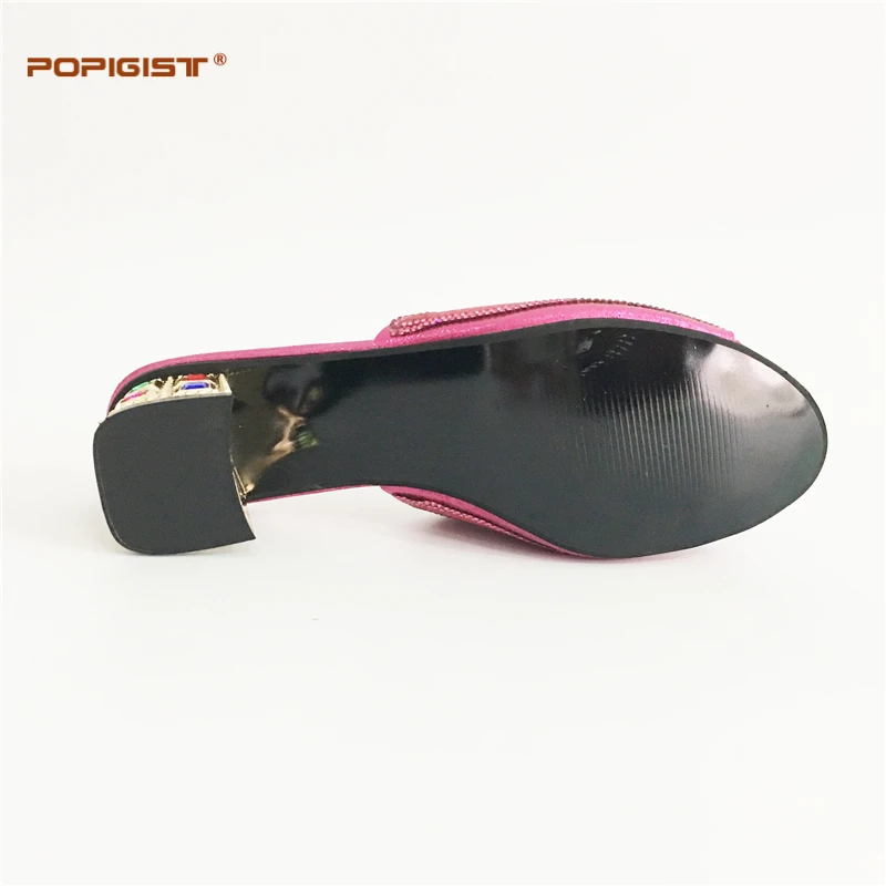 Новейший розовый цвет женская обувь и сумка в комплекте итальянский комплект из