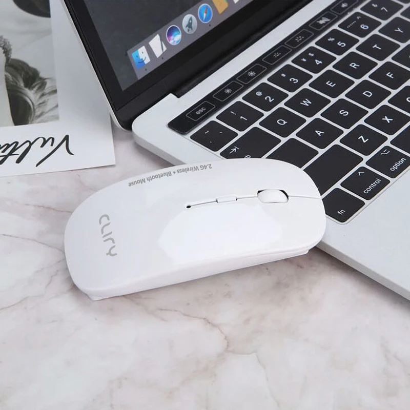 Cliry 2,4 ГГц Беспроводная+ Bluetooth Двухрежимная беспроводная мышь 2 в 1 1600 dpi ультра-тонкая эргономичная Портативная оптическая мышь компьютер