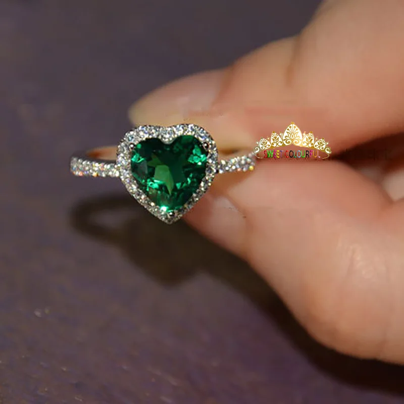 18 K золото лаборатория искусственный изумруд и Moissanite АЛМАЗНОЕ КОЛЬЦО с национальным сертификатом Em-001