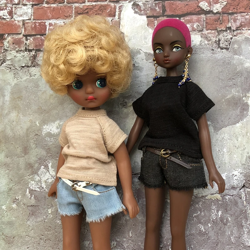 1 шт. модные джинсовые шорты с поясом для кукол Blyth Holala Azone Momoko OB24 аксессуары одежды